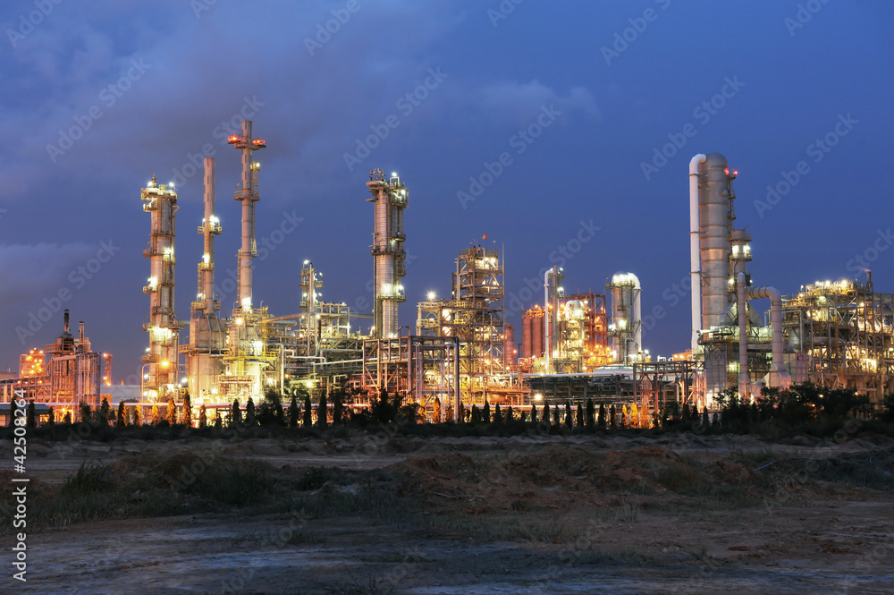 Petrochemical plant in sunset time