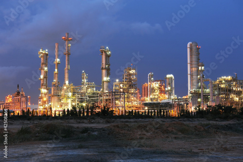 Petrochemical plant in sunset time