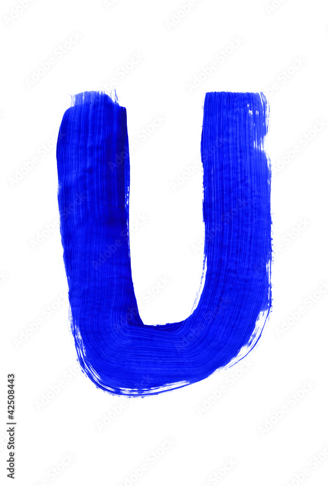 Letter u on white background Letter u on white background