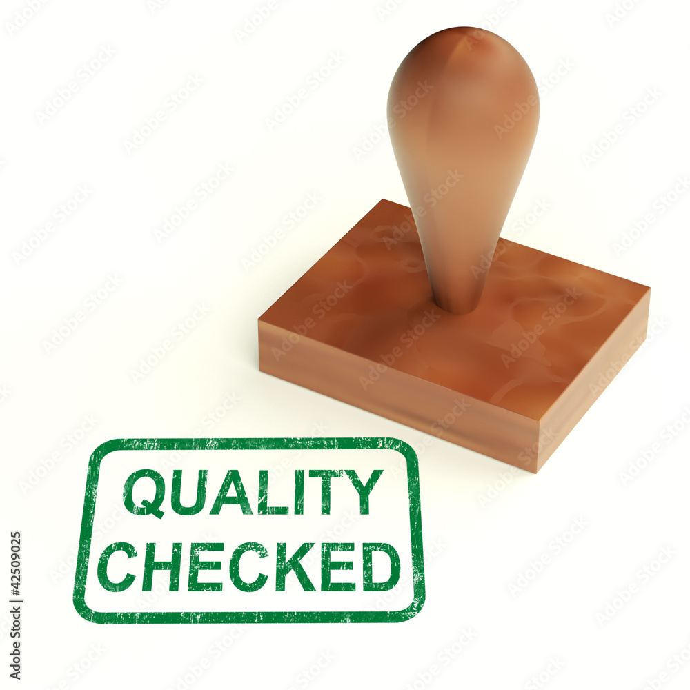 Quality Checked Stamp Shows Product Tested Ok Quality Checked Stamp Shows Product Tested Ok