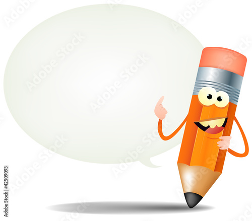 Cartoon Happy Pencil Character