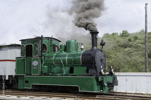 old green steam train in Holland