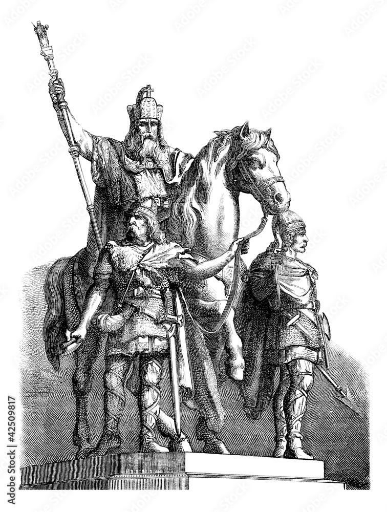 Emperor Carolus Magnus 9th century StockIllustration Adobe Stock
