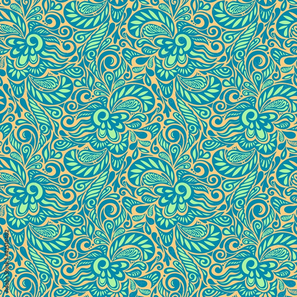 Seamless abstract curly floral pattern Seamless abstract curly floral pattern