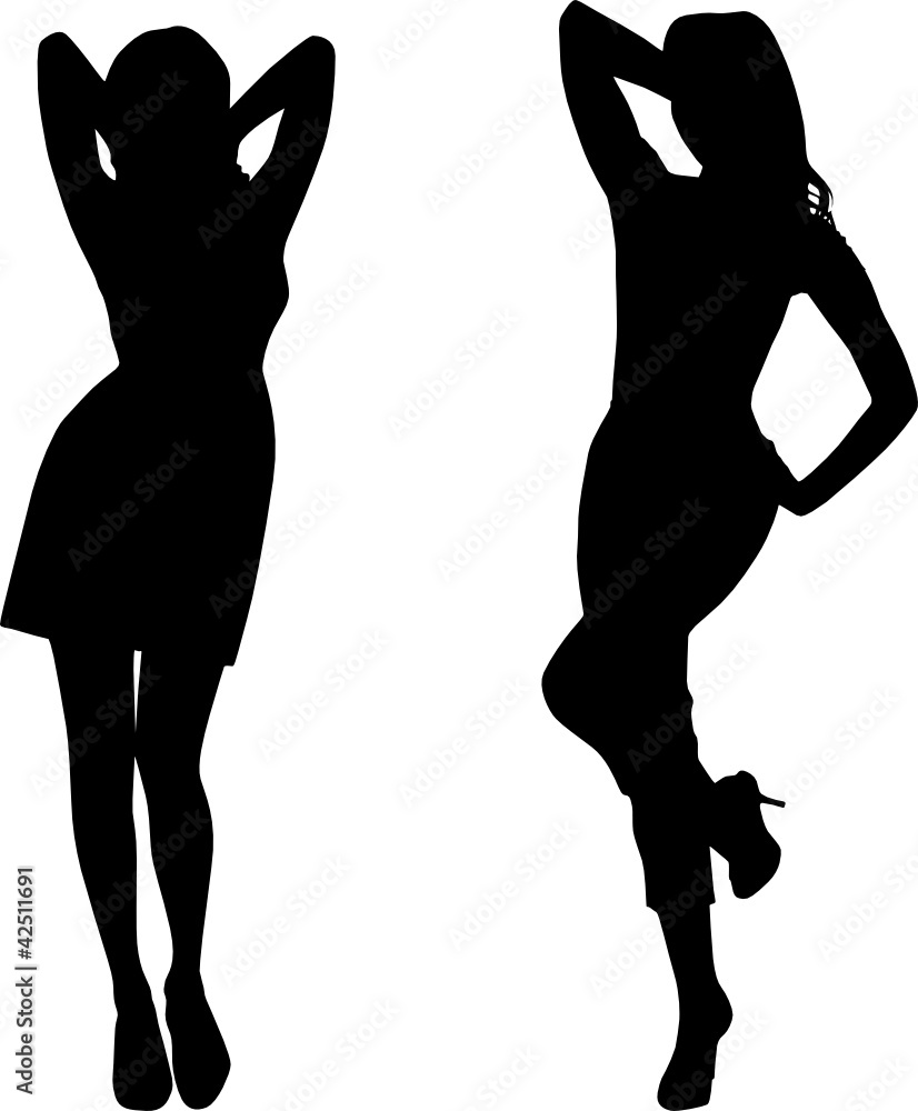 Silhouettes of fashion girls Silhouettes of fashion girls