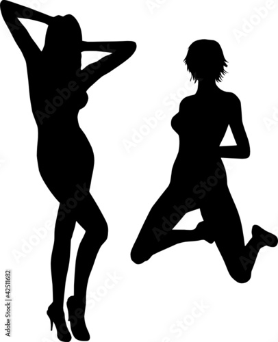 Silhouettes of sexy girls