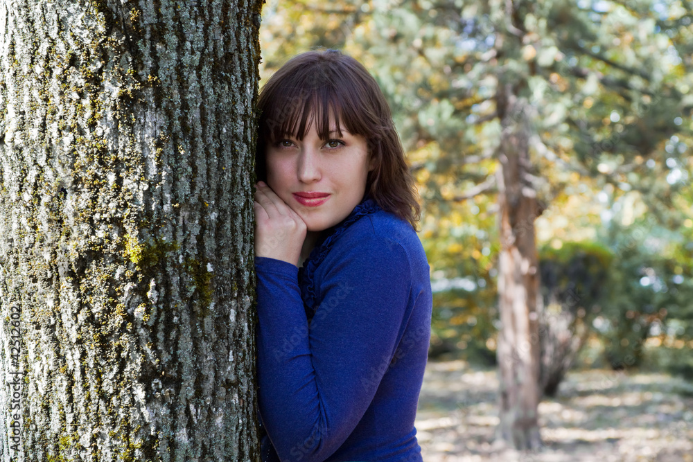 Beautiful girl in autumn forest Beautiful girl in autumn forest