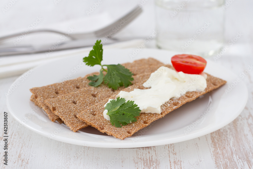 toasts with cream cheese and tomato toasts with cream cheese and tomato
