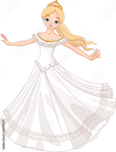 Obrazy Księżniczki  tanczaca-ksiezniczka-w-bialej-sukience