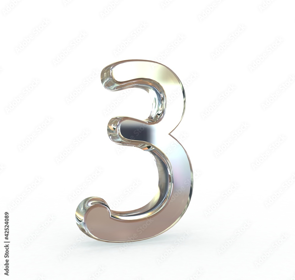 3d number isolated. 3d number isolated.