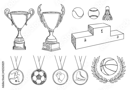 championship items vector set
