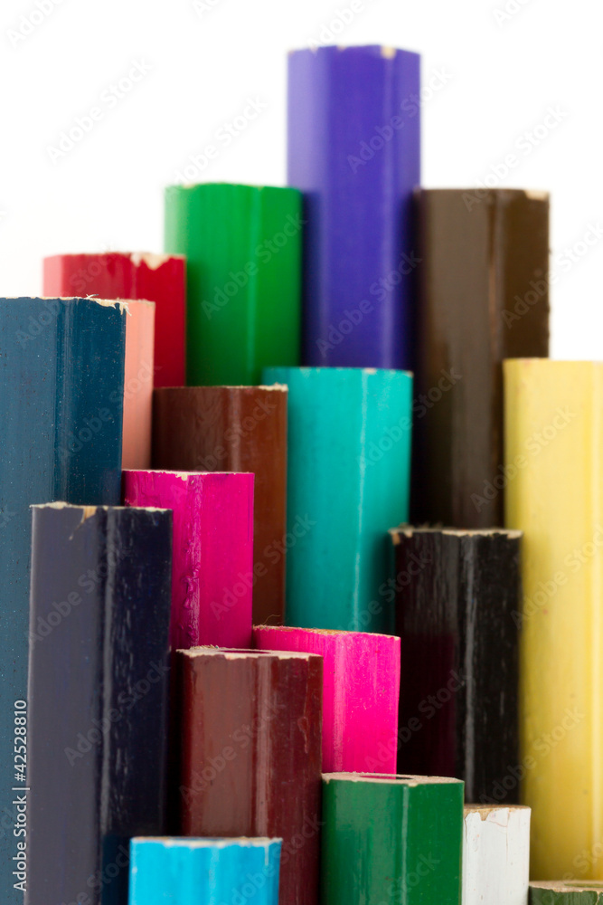 Collection of multicolored pencils Collection of multicolored pencils