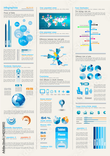 Infographics page with a lot of design elements