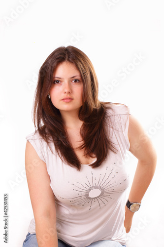 Beautiful young girl in the studio