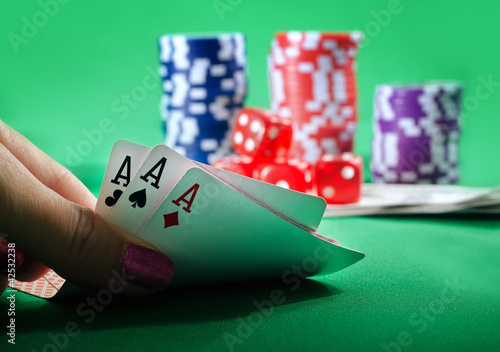 card and chips for poker