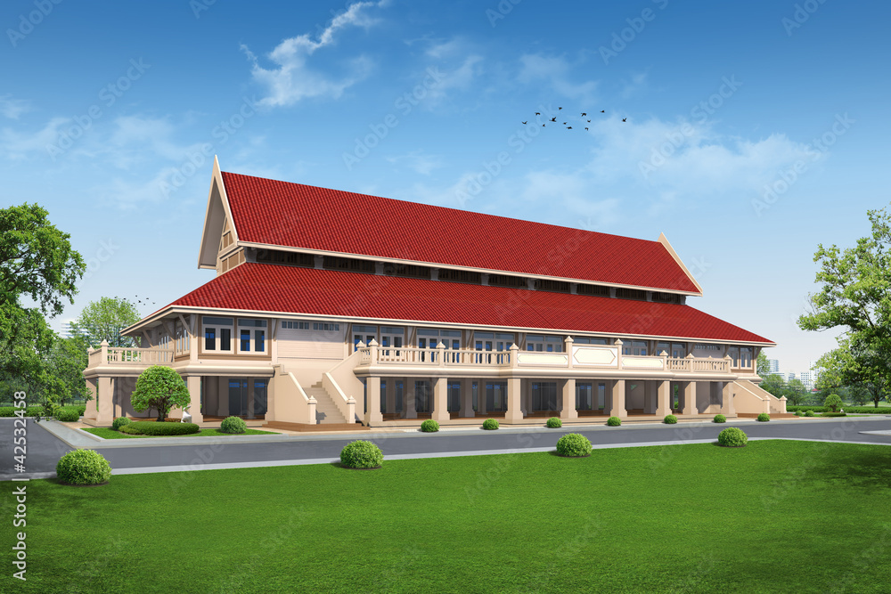 3D render of building