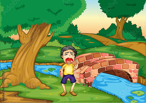 boy crying alone