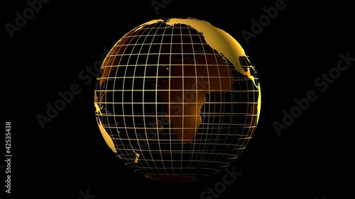 Gold globe with chroma key loop