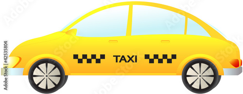 isolated modern taxi car on white background
