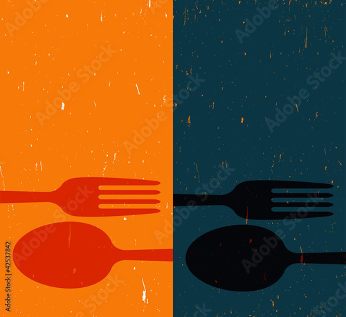 Cutlery on abstract background