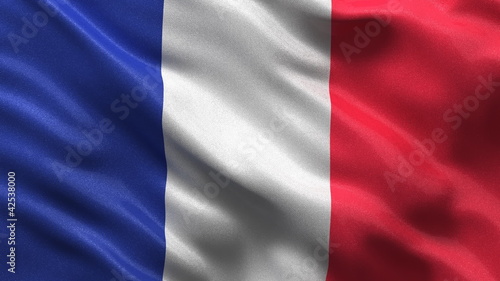 Seamless French Flag waving in the wind