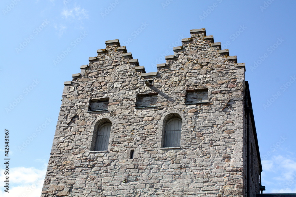 The towers of Aa Church om the island Bornholm in Denmark