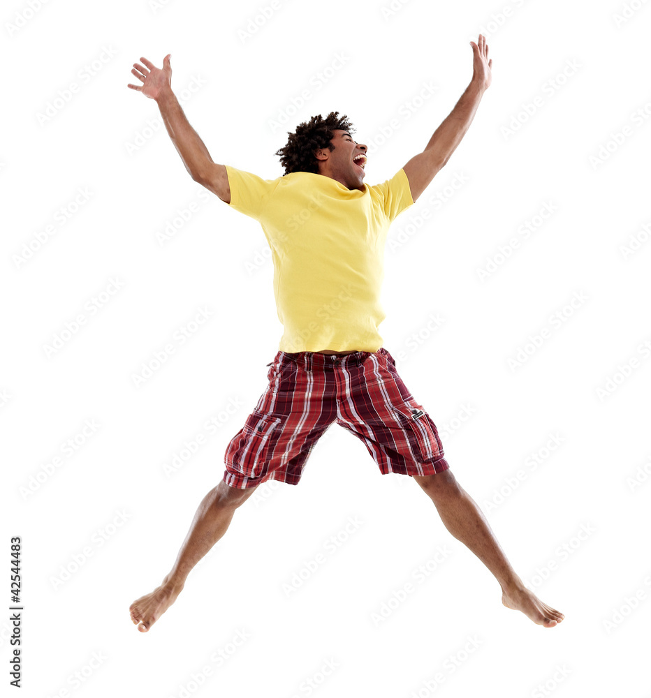 Joyful young man, jumping 3