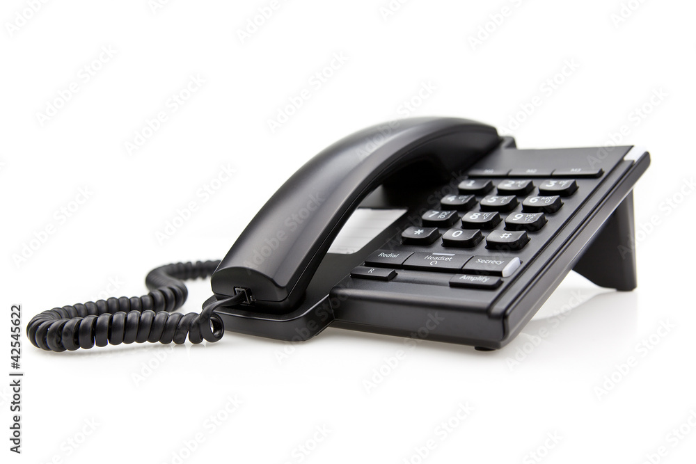 Black Office Phone isolated on white background Black Office Phone isolated on white background