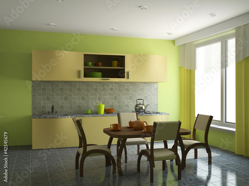 Kitchen with furniture