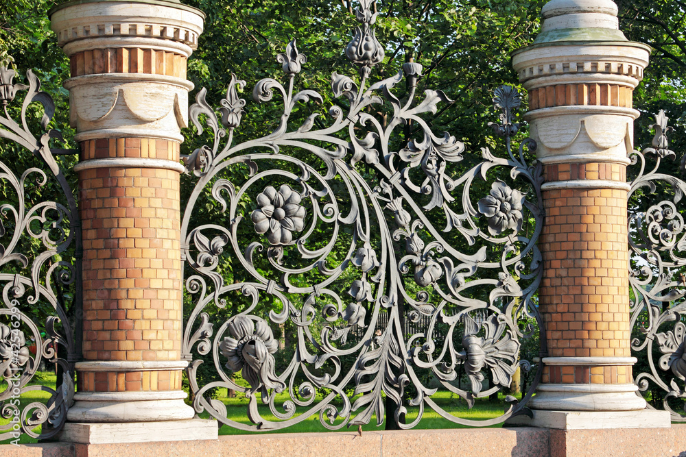 Forged fence of the Mikhailovsky garden, St. Petersburg Forged fence of the Mikhailovsky garden, St. Petersburg
