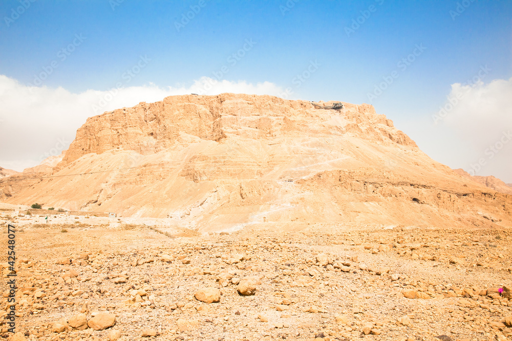 Panoramic view of Masada fortress Panoramic view of Masada fortress