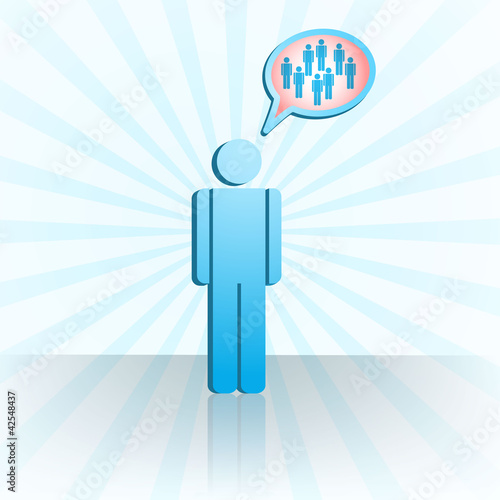 Human with think bubble