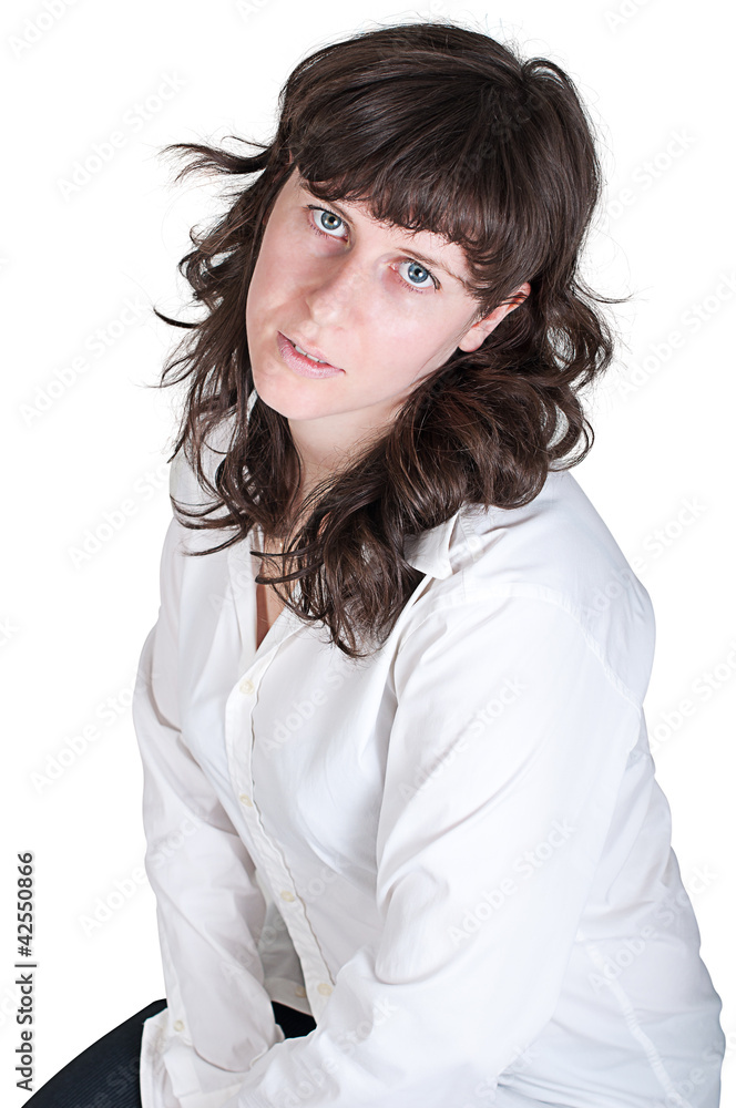 portrait of young woman isolated portrait of young woman isolated