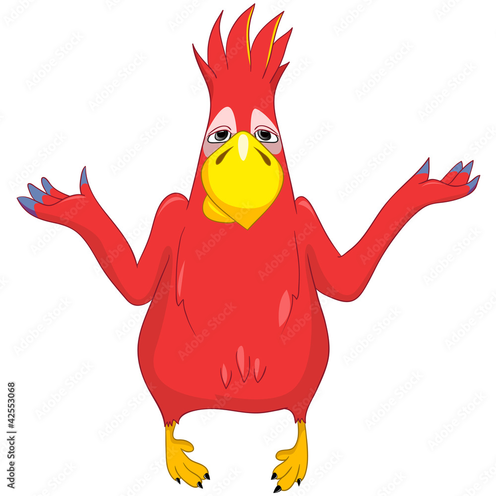 Obraz premium Funny Parrot. Sad.
