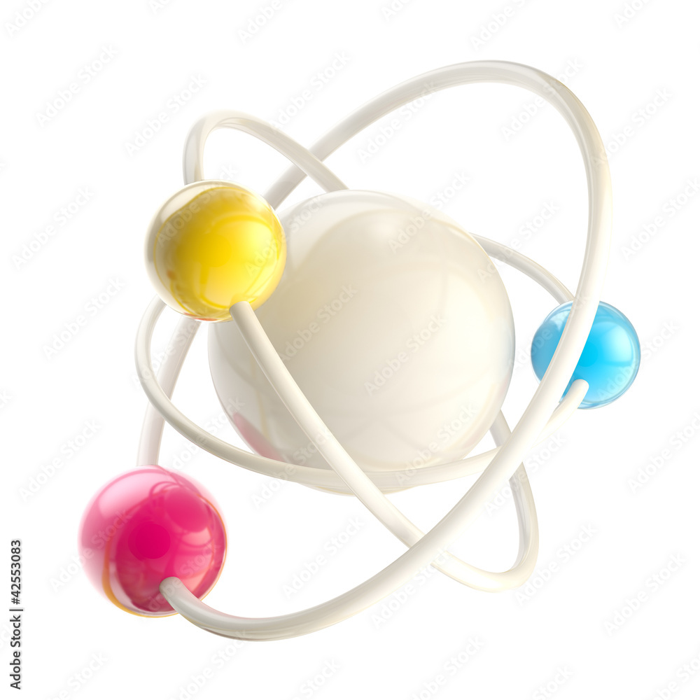 Atomic structure science emblem isolated Atomic structure science emblem isolated