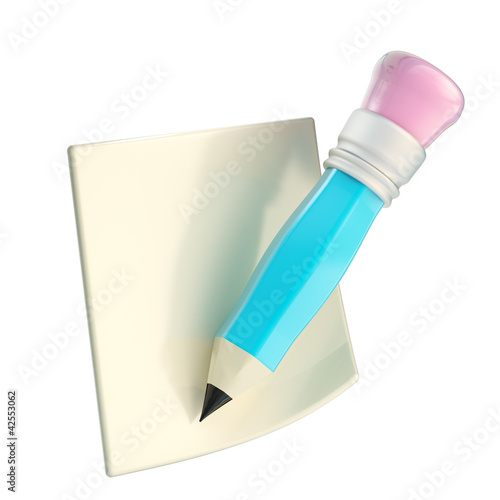 Pencil with note paper copy...