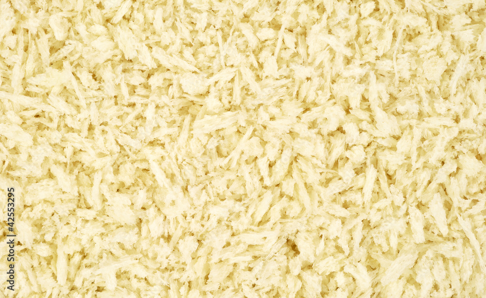 Close view panko style flaked bread crumbs Close view panko style flaked bread crumbs