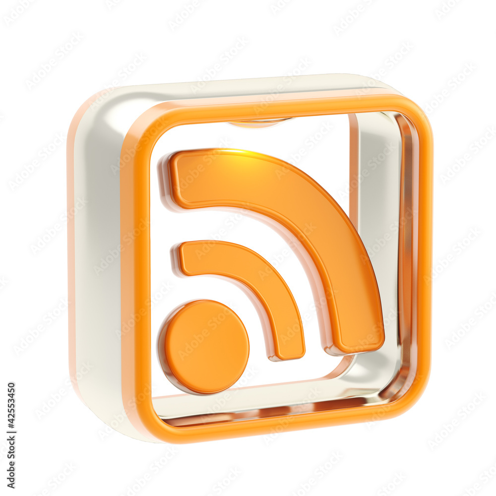 RSS application icon emblem isolated RSS application icon emblem isolated