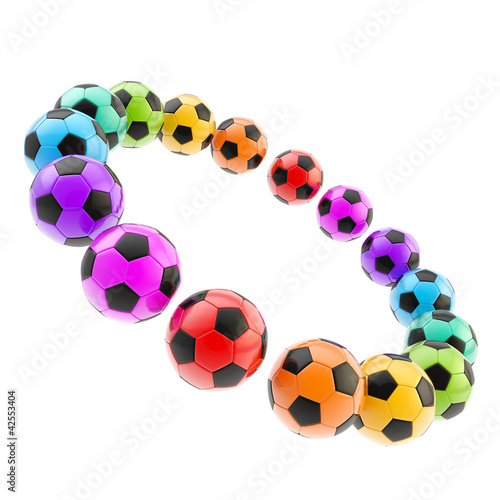 Fototapeta Naklejka Na Ścianę i Meble -  Circle frame of football soccer balls