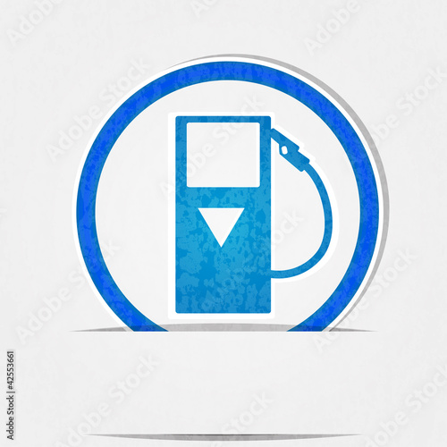 gas pump icon is blue on a white background in terms of complian