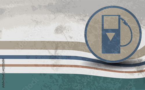 gas pump icon is blue on a background of similar lines on the ro