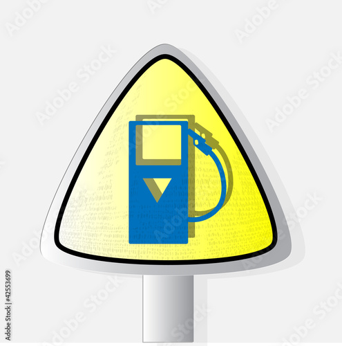 gas pump icon is blue on a white background in terms of complian