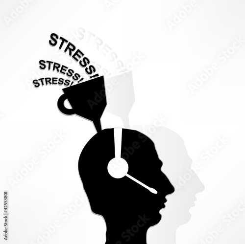 business concept, the headphones people get stressed over wateri