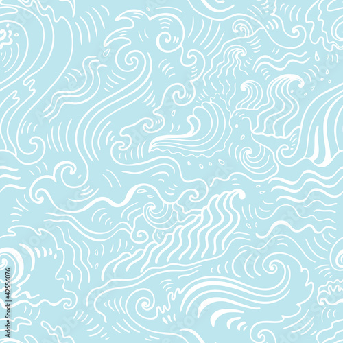 Sea background. Hand drawn vector illustration