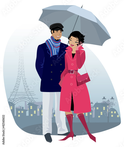 Couple with umbrella