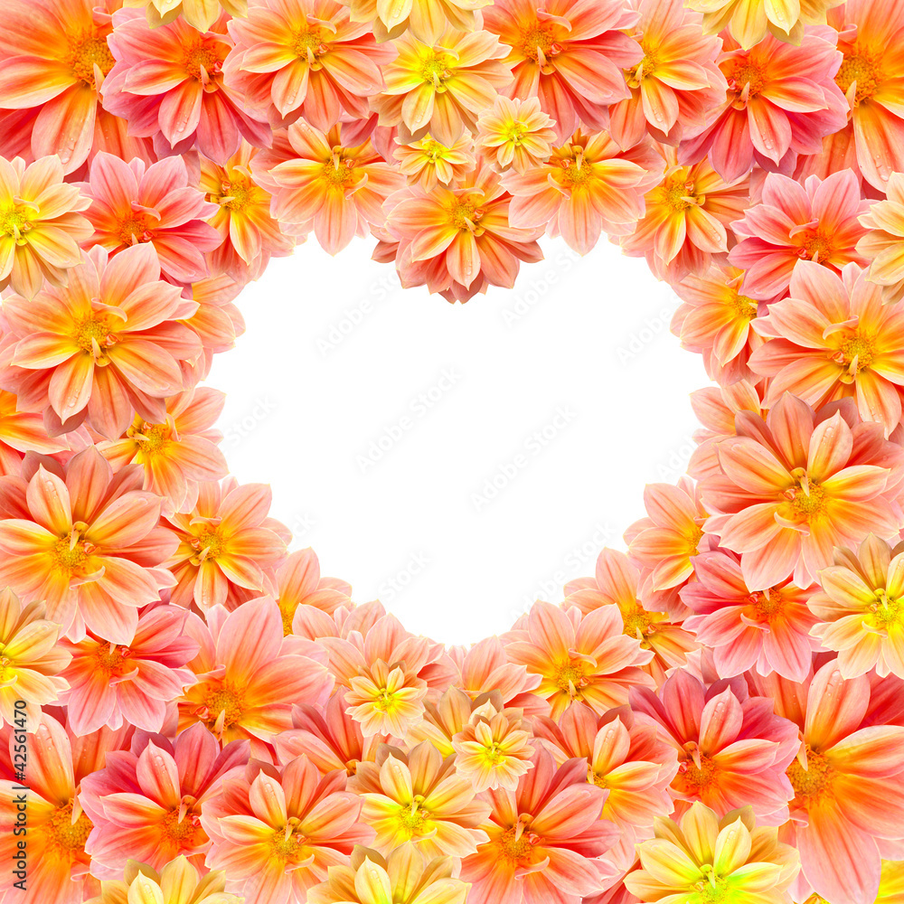 Beautiful flower with white space heart shape Beautiful flower with white space heart shape