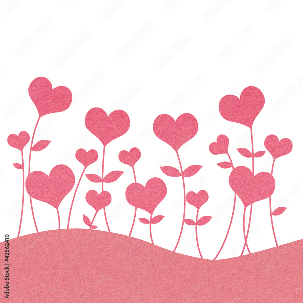 Recycle paper valentine flower background for romance, wedding a