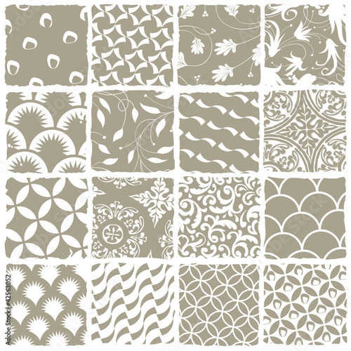 Variety styles seamless patterns set. All patterns available in