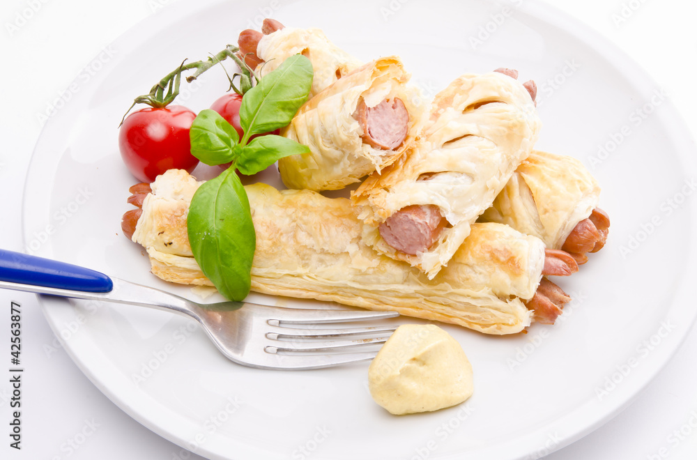 frankfurter and puff pastry