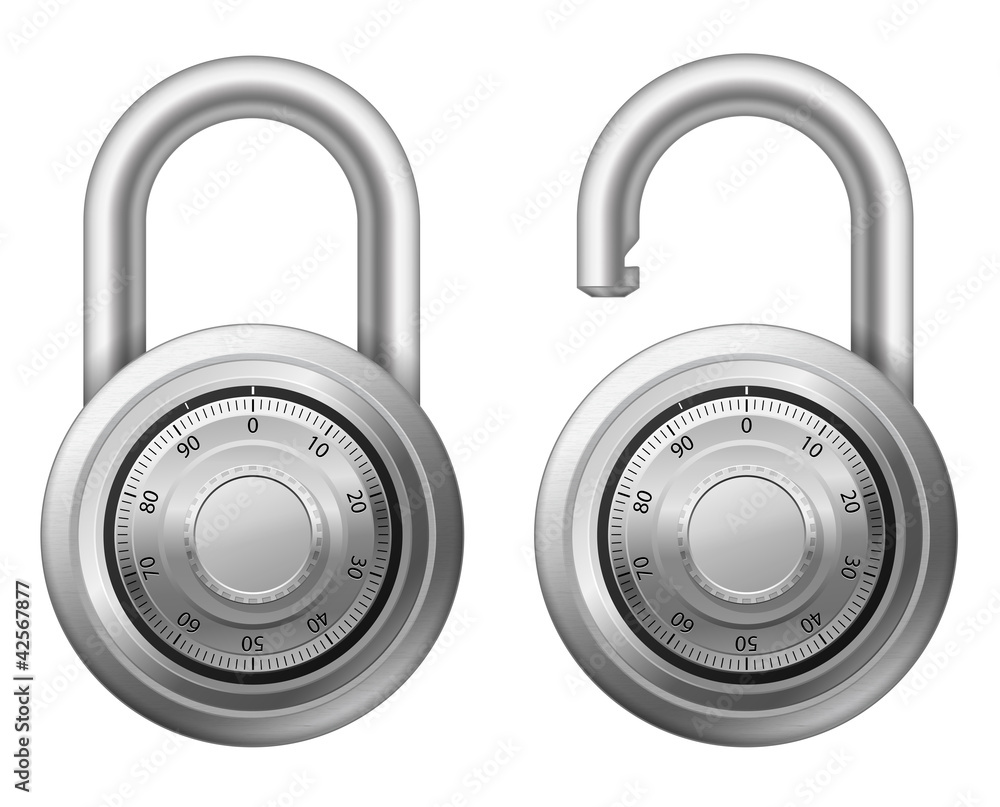 Padlock with combination lock wheel Padlock with combination lock wheel